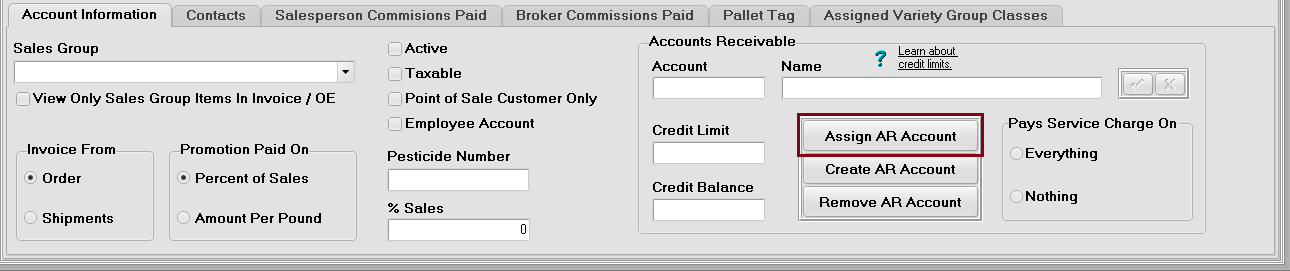 Customer Setup